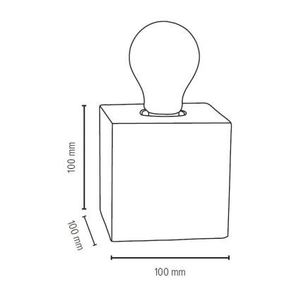 Laualamp TRONGO SQUARE 1xE27/25W/230V tamm - FSC sertifitseeritud