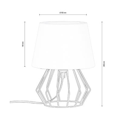 Spot-Light - Laualamp MANGOO 1xE27/40W/230V hall/must - FSC sertifitseeritud