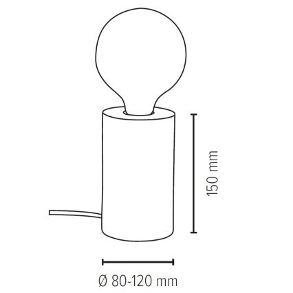 Laualamp TRABO 1xE27/25W/230V mänd