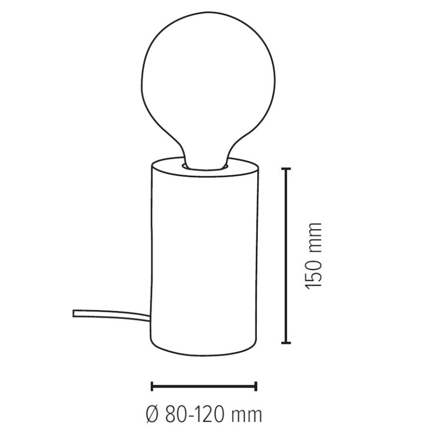 Laualamp TRABO 1xE27/25W/230V mänd