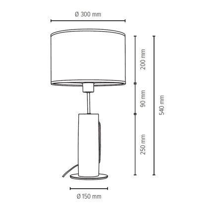 Laualamp PINO 1xE27/40W/230V mänd - FSC sertifitseeritud