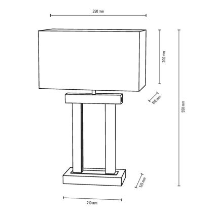 LED Hämardatav laualamp HAKON 1xE27/40W+2xLED/7,5W/230V 55 cm tamm – FSC sertifitseeritud