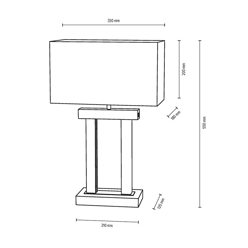 LED Hämardatav laualamp HAKON 1xE27/40W+2xLED/7,5W/230V 55 cm tamm – FSC sertifitseeritud