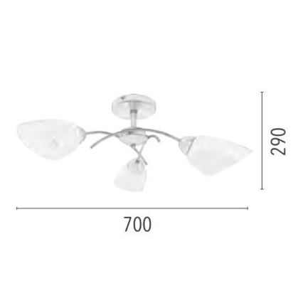 Kinnitatav lühter VILETTA 3xE27/60W/230V
