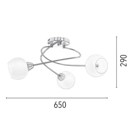 Kinnitatav lühter PAVIA 3xE27/60W/230V