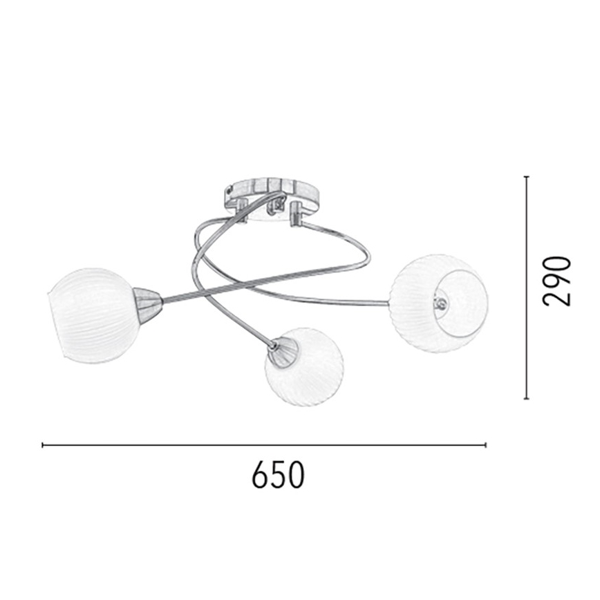 Kinnitatav lühter PAVIA 3xE27/60W/230V