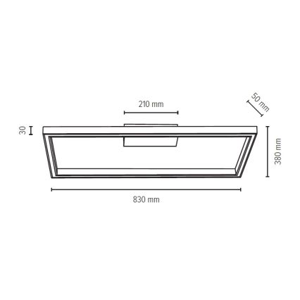 LED Hämardatav laevalgusti RAMME LED/34W/230V matt tamm + kaugjuhtimispult