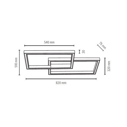 LED Hämardatav laevalgusti RAMME LED/48W/230V matt tamm + pult - FSC sertifitseeritud