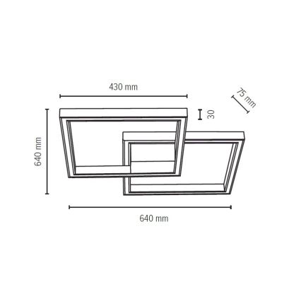 LED Hämardatav valgusti RAMME LED/48W/230V matt tamm + pult - FSC sertifitseeritud