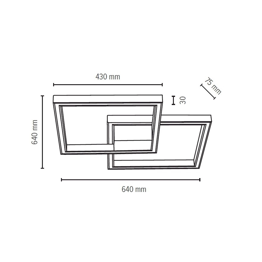LED Hämardatav valgusti RAMME LED/48W/230V matt tamm + pult - FSC sertifitseeritud