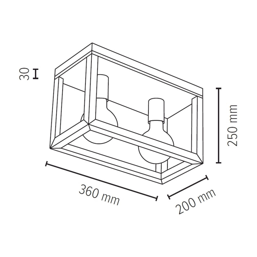 Laelamp KAGO 2xE27/60W/230V matt tamm
