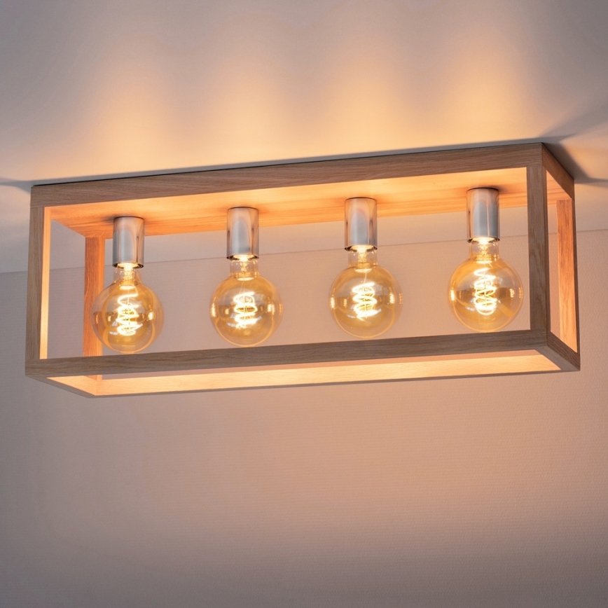 Laelamp KAGO 4xE27/60W/230V matt tamm