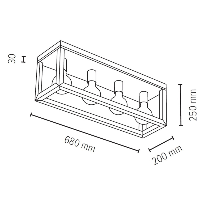 Laelamp KAGO 4xE27/60W/230V matt tamm