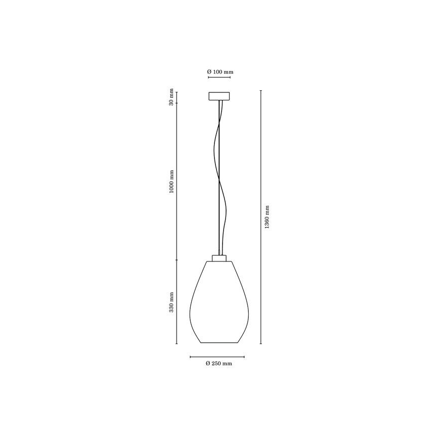 Lühter PIRO 1xE27/60W/230V pöök - FSC sertifitseeritud
