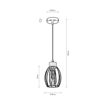 Lühter GUNNAR 1xE27/60W/230V tamm - FSC sertifitseeritud