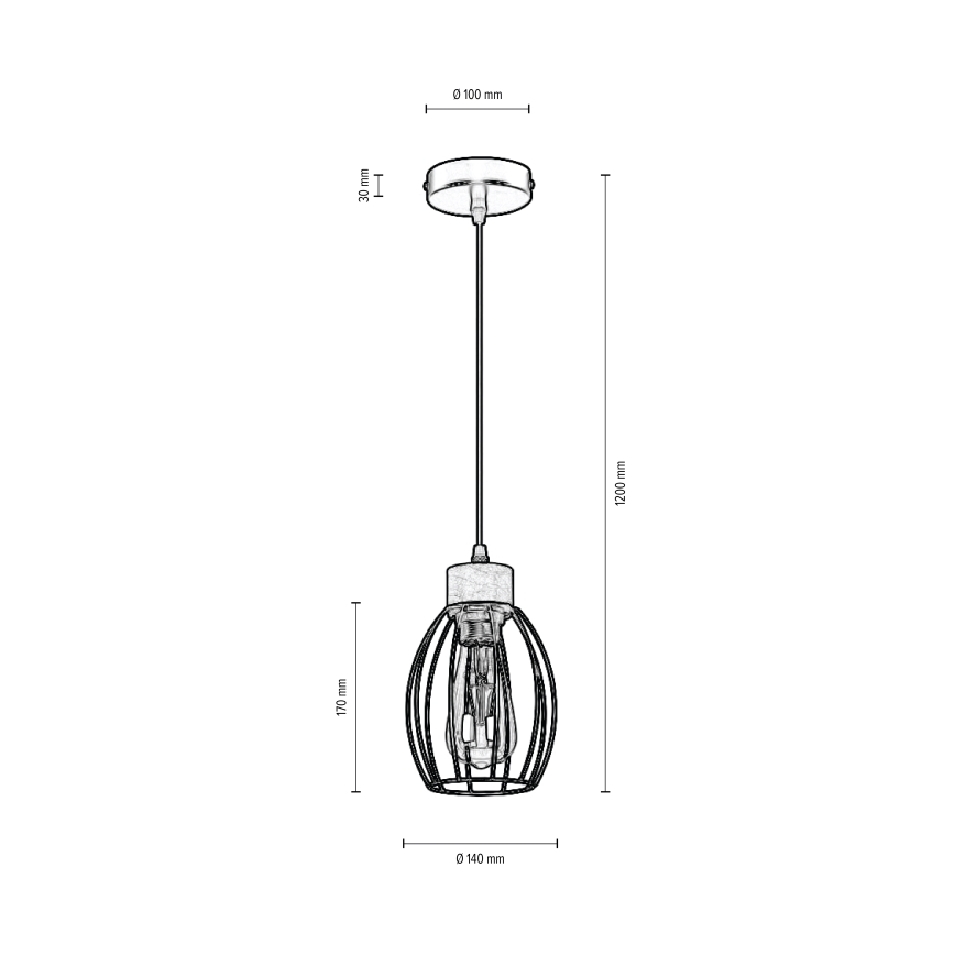 Lühter GUNNAR 1xE27/60W/230V tamm