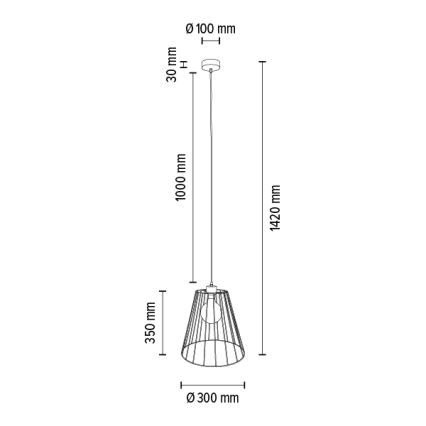 Lühter ORAZIO 1xE27/60W/230V tamm - FSC sertifitseeritud