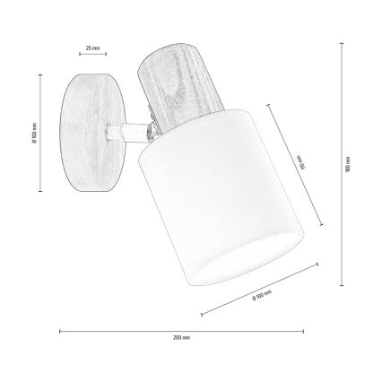 Kohtvalgusti seinale TRENDY 1xE27/15W/230V mänd - FSC sertifitseeritud