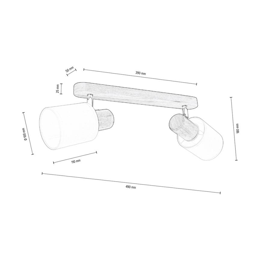 Kohtvalgusti lakke TRENDY 2xE27/15W/230V mänd