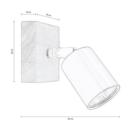 Kohtvalgusti seinale MANARA 1xGU10/5W/230V mänd - FSC sertifitseeritud