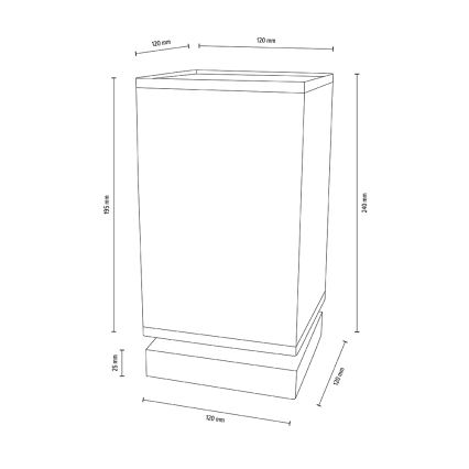 Laualamp FIRE 1xE27/25W/230V tamm/must - FSC sertifitseeritud