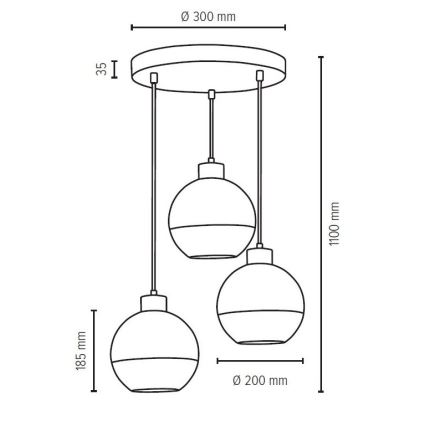 Asenduskuppel klaasist LINEA d. 20 cm