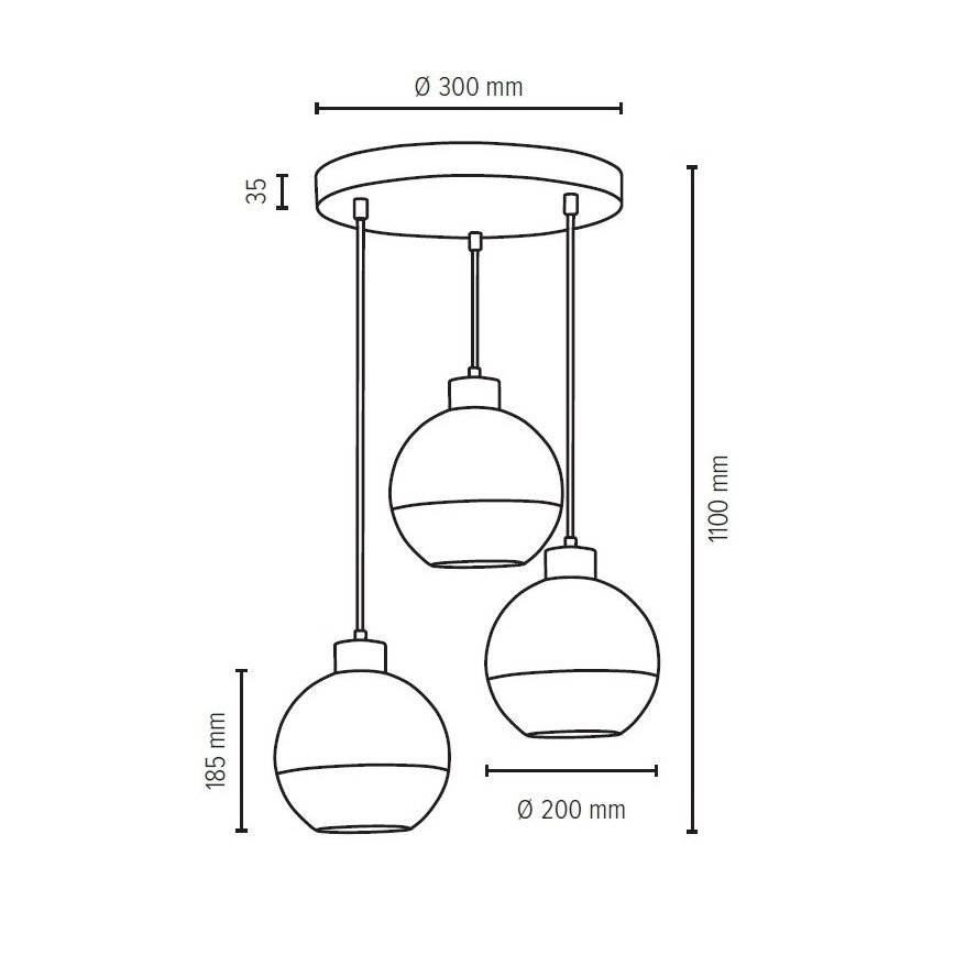 Asenduskuppel klaasist LINEA d. 20 cm