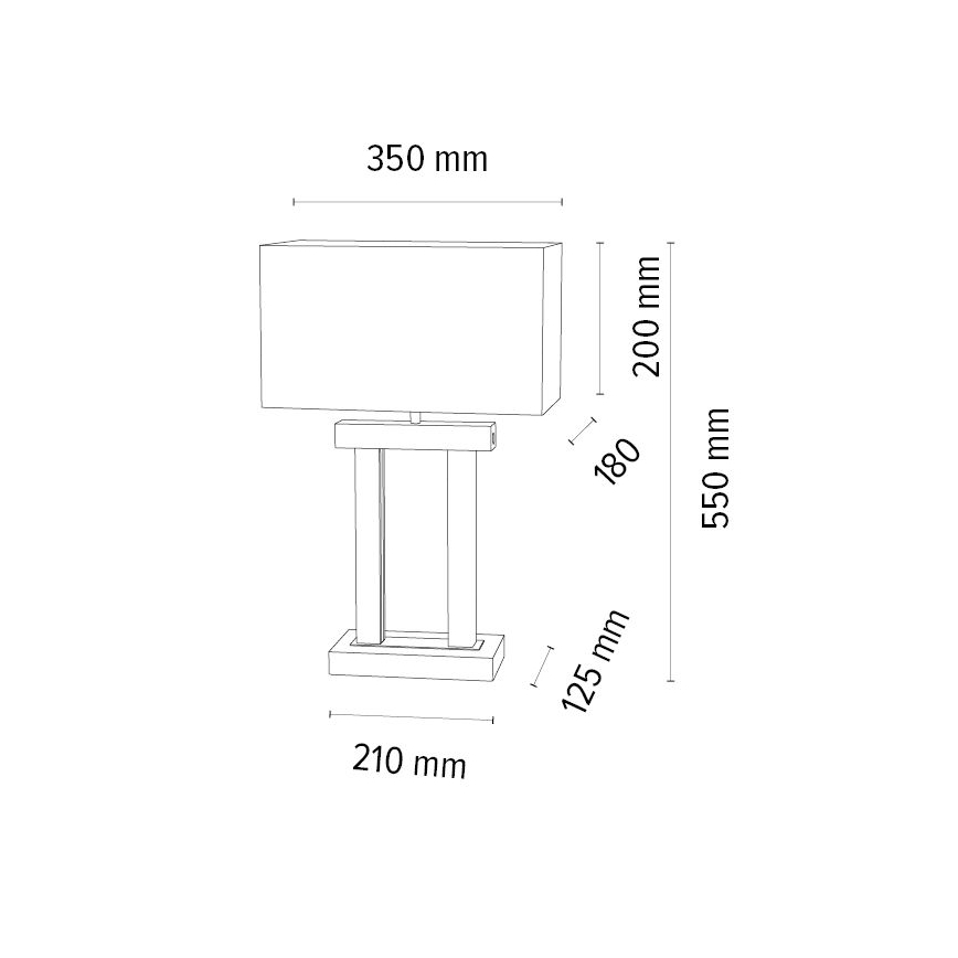 LED Hämardatav laualamp HAKON 1xE27/40W+ 2xLED/7,5W/230V 55 cm tamm – FSC sertifitseeritud