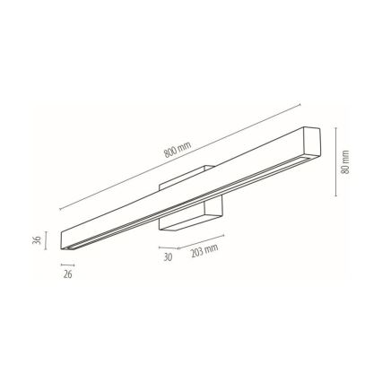 LED Seinavalgusti vannituppa AQUAVIVA LED/12W/230V 80 cm IP44 tamm