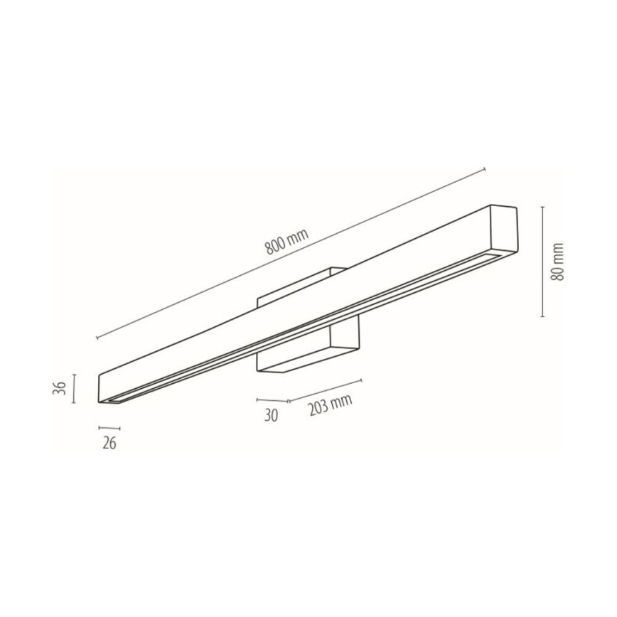 LED Seinavalgusti vannituppa AQUAVIVA LED/12W/230V 80 cm IP44 tamm