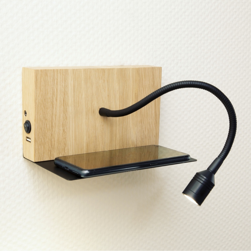 LED Seinavalgusti LECTOR LED/2,5W/230V USB tamm – FSC sertifitseeritud