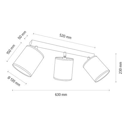 Kohtvalgusti BENITA 3xE27/25W/230V pruun/tamm – FSC sertifitseeritud