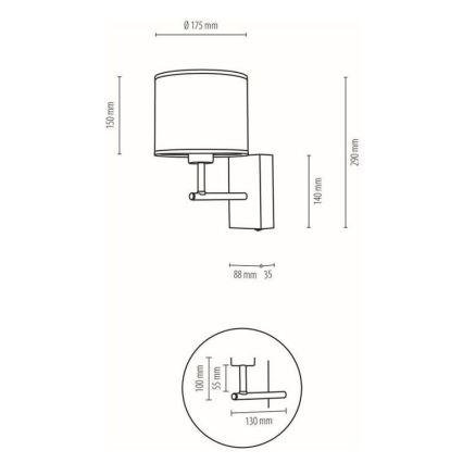 Seinalamp BOHO 1xE27/25W/230V tamm – FSC sertifitseeritud