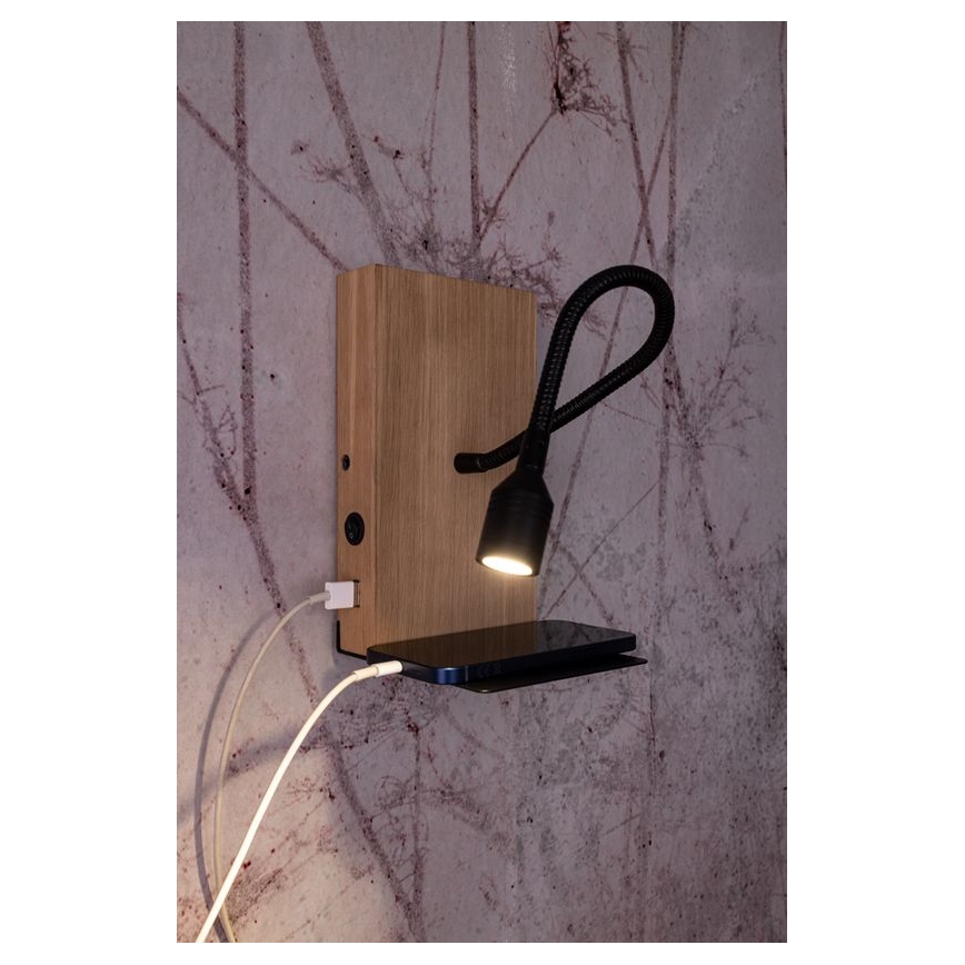 Seinavalgusti LECTOR LED/2,5W/230V USB tamm – FSC sertifitseeritud