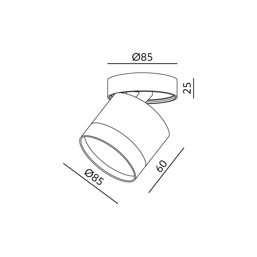 Spottvalgusti OH12F 1xGX53/35W/230V 8,5 cm must
