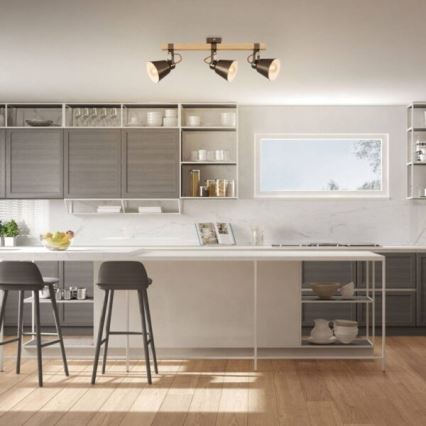 Spottvalgusti RETRO 3xE27/40W/230V pruun