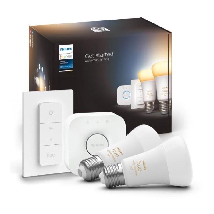 Stardikomplekt Philips Hue WHITE AMBIANCE 2xE27/8W/230V + ühendusseade