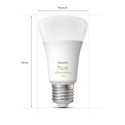 Stardikomplekt Philips Hue WHITE AMBIANCE 2xE27/8W/230V + ühendusseade