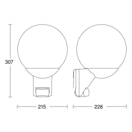 STEINEL 005917 - Väli seinavalgusti koos anduriga L585S 1xE27/60W valge IP44