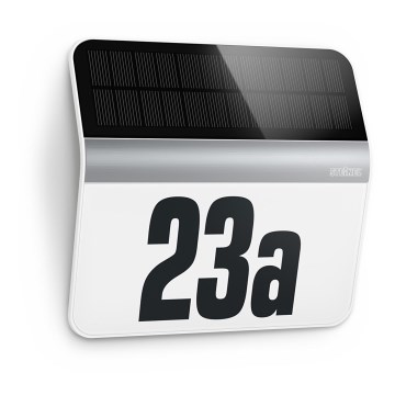 STEINEL 007140 - LED päikesepaneeliga majanumber XSolar LH-N LED/0,03W roostevaba teras IP44 2500 mAh