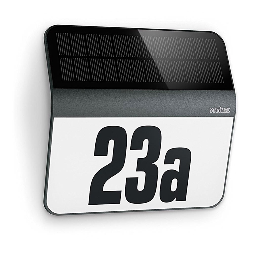 STEINEL 035730 - LED Päikesepaneeliga majanumber XSolar LH-N LED/0,03W IP44 2500 mAh