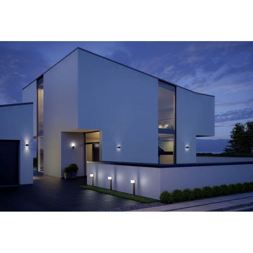 Steinel 055479 - LED Välivalgusti anduriga CUBO LED/9,5W/230V IP44 antratsiit