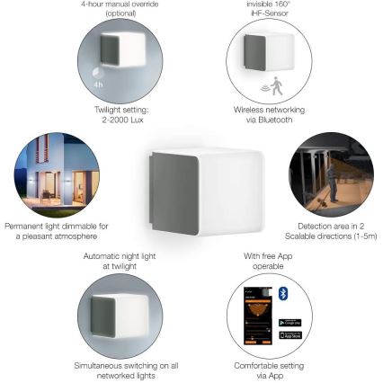 Steinel 055493 - LED Välivalgusti koos liikumisanduriga L 830 LED/9,5W/230V IP44 antratsiit