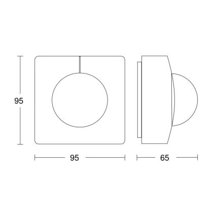 Steinel 057237 - Liikumisandur IS 3360 DALI-2 IP54 ruut, valge