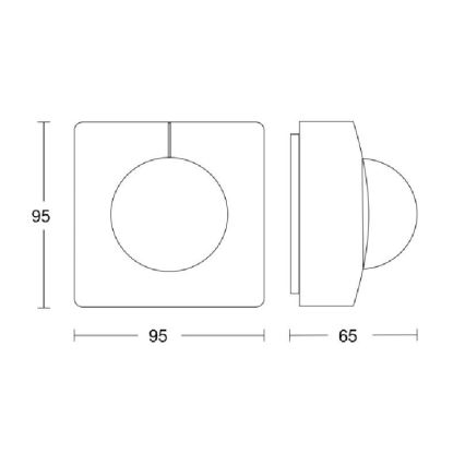 Steinel 057275 - Liikumisandur IS 345 DALI-2 IPD IP54 ruut, valge