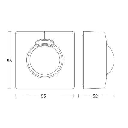 Steinel 057312 - Liikumisandur HF 3360 DALI-2 IP54 ruut, valge