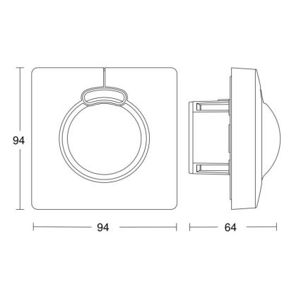 Steinel 057336 - Liikumisandur HF 3360 DALI-2 IP20 ruut, valge