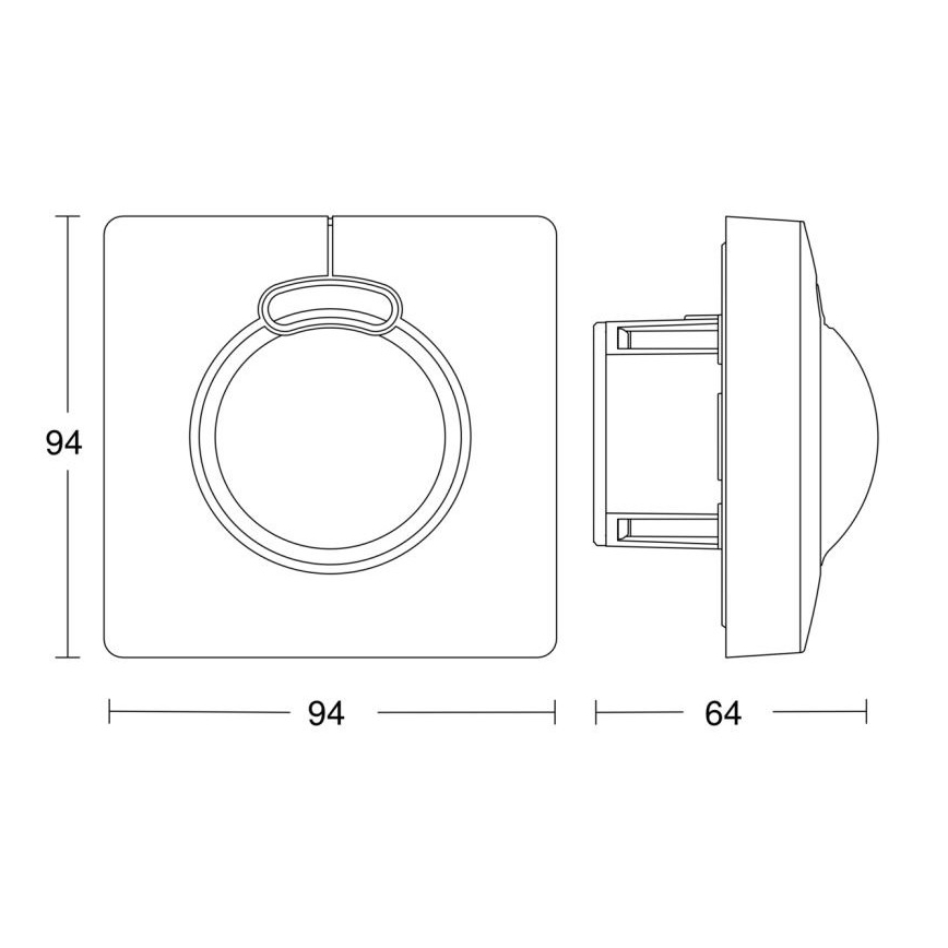 Steinel 057336 - Liikumisandur HF 3360 DALI-2 IP20 ruut, valge