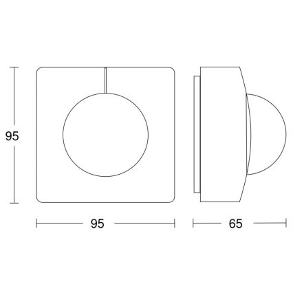 Steinel 058135 - Liikumisandur IS 3180 V3 KNX IP54 ruut, valge