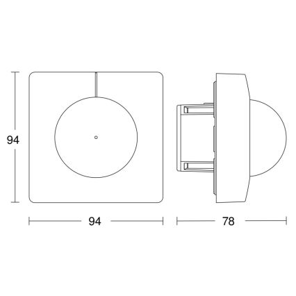 Steinel 058142 - Liikumisandur IS 3180 V3 KNX ruut, valge